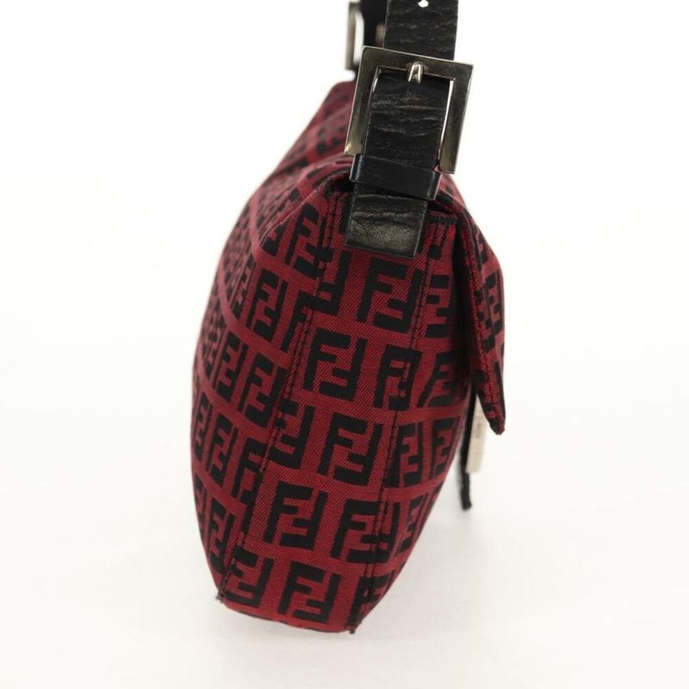Fendi Baguette Zucchino Canvas Red Canvas Handbag - Picture 4 of 16